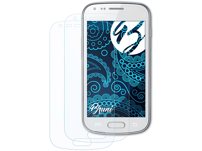 BRUNI 2x Basics-Clear Schutzfolie(für Samsung Galaxy Trend (GT-S7560))