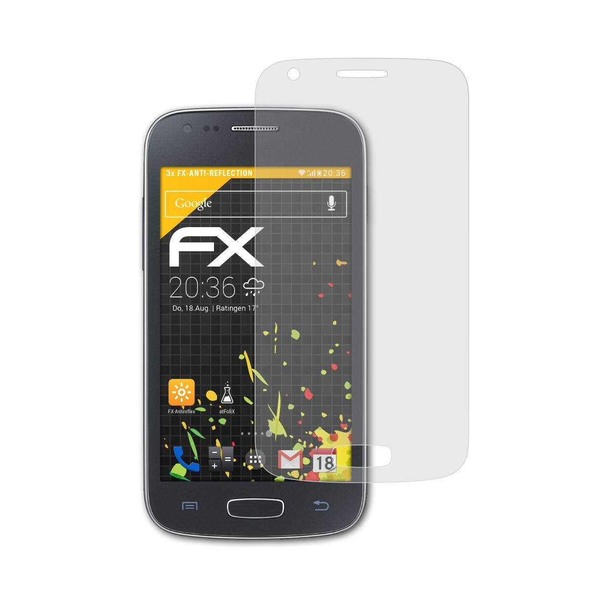 ATFOLIX 3x FX-Antireflex Displayschutz(für Samsung Ace 3) Galaxy
