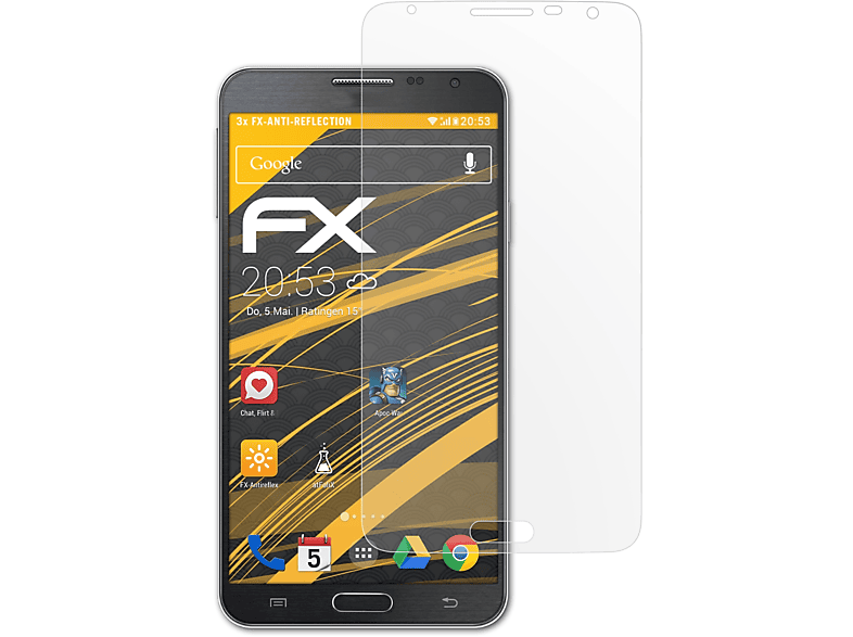 ATFOLIX 3x FX-Antireflex Displayschutz(für Samsung Galaxy Note 3 Neo (SM-N7505))