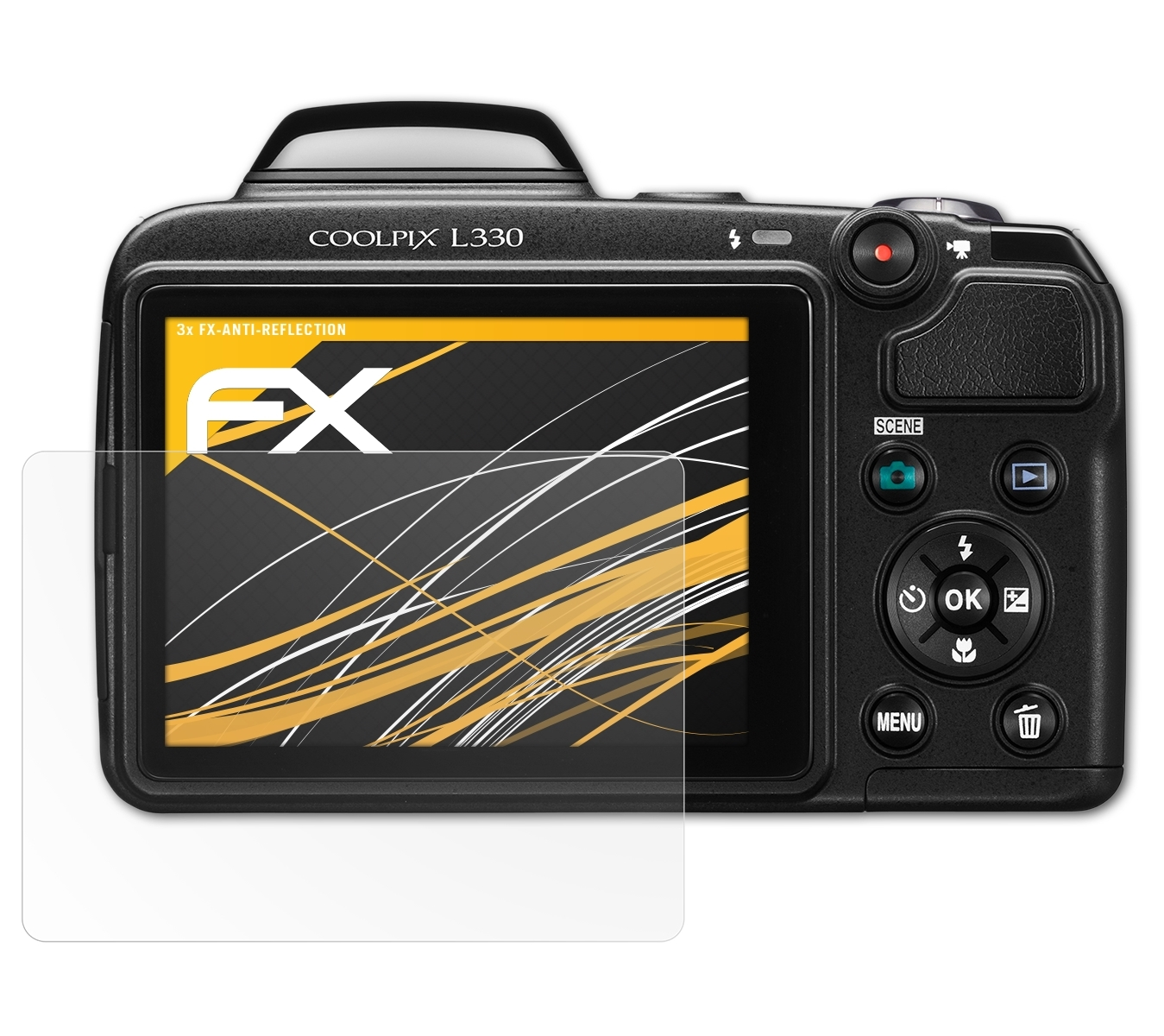 ATFOLIX 3x L330) Nikon Displayschutz(für Coolpix FX-Antireflex