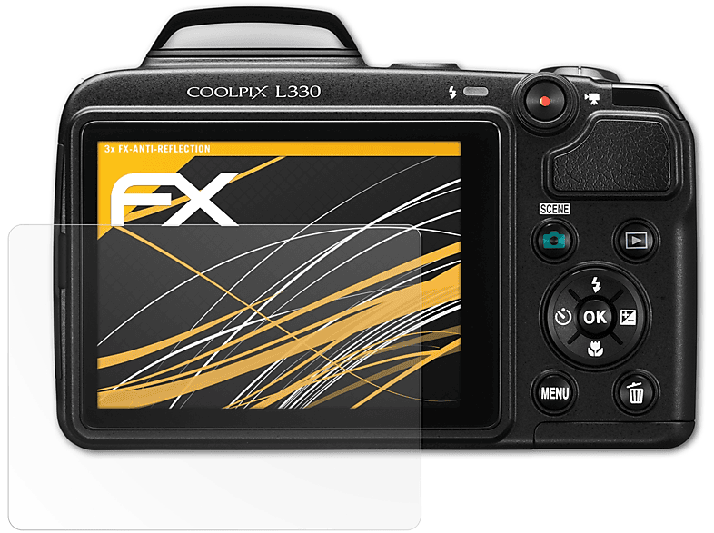 3x Coolpix ATFOLIX L330) Nikon Displayschutz(für FX-Antireflex