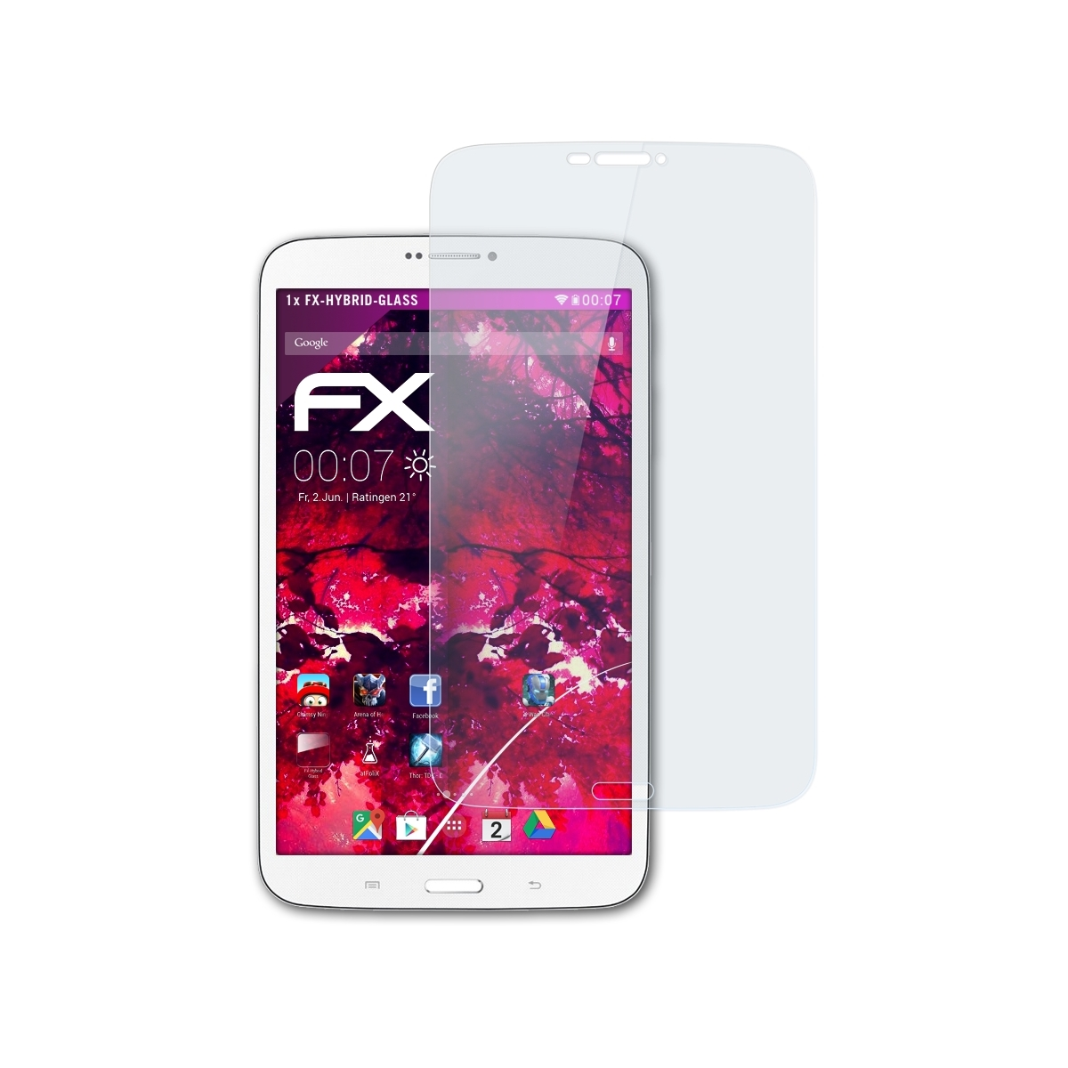 3 LTE 8.0 Schutzglas(für (3G Tab & Samsung Galaxy FX-Hybrid-Glass SM-T3150)) ATFOLIX SM-T3110