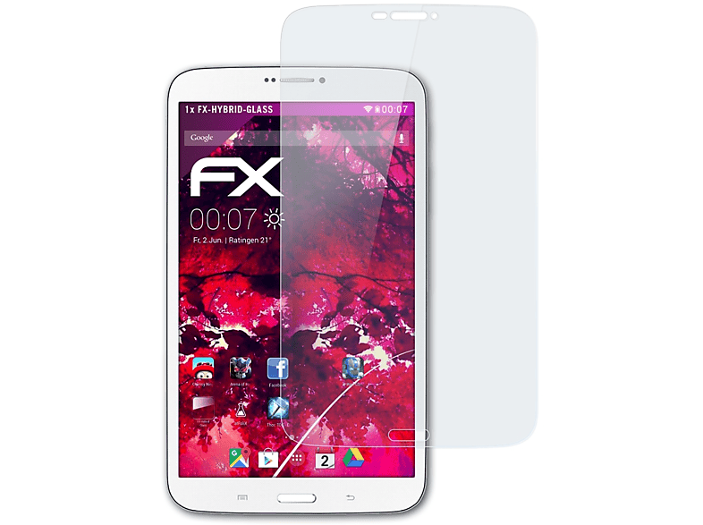 ATFOLIX FX-Hybrid-Glass Schutzglas(für LTE Tab 8.0 (3G SM-T3150)) & 3 SM-T3110 Samsung Galaxy
