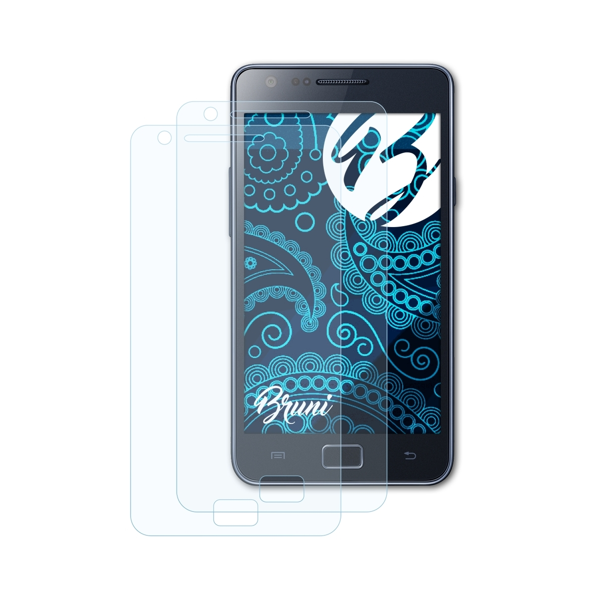 BRUNI 2x Basics-Clear Schutzfolie(für Samsung S2 Plus) Galaxy