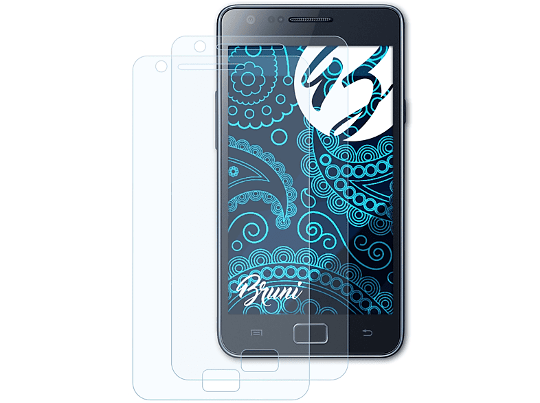 BRUNI 2x Basics-Clear Schutzfolie(für Samsung Galaxy S2 Plus)