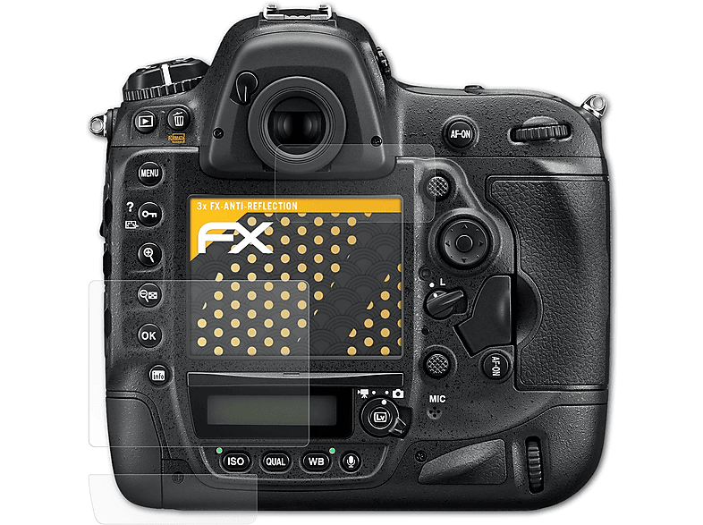 3x D4s) FX-Antireflex Nikon Displayschutz(für ATFOLIX