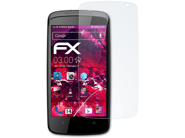 ATFOLIX FX-Hybrid-Glass Schutzglas(für HTC Desire 500)