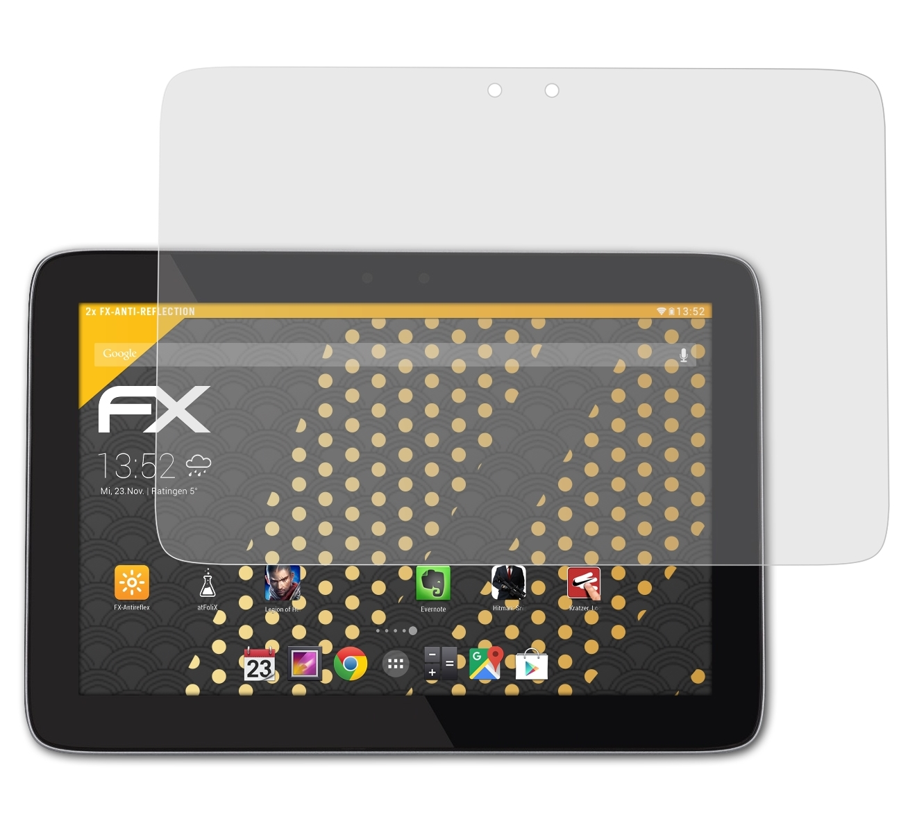 10 ATFOLIX Slate Displayschutz(für FX-Antireflex 2x HD) HP