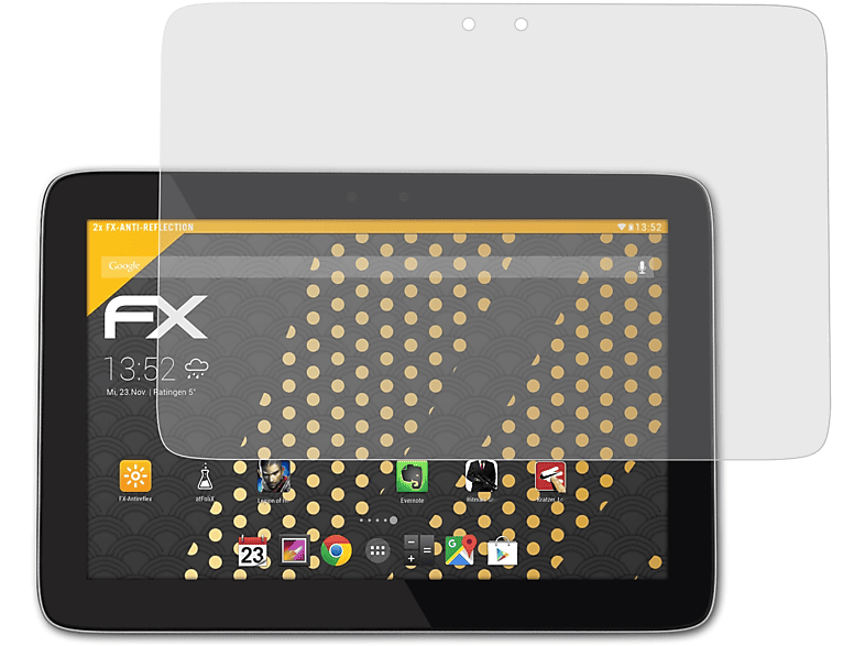 ATFOLIX 2x FX-Antireflex Displayschutz(für HP Slate 10 HD)