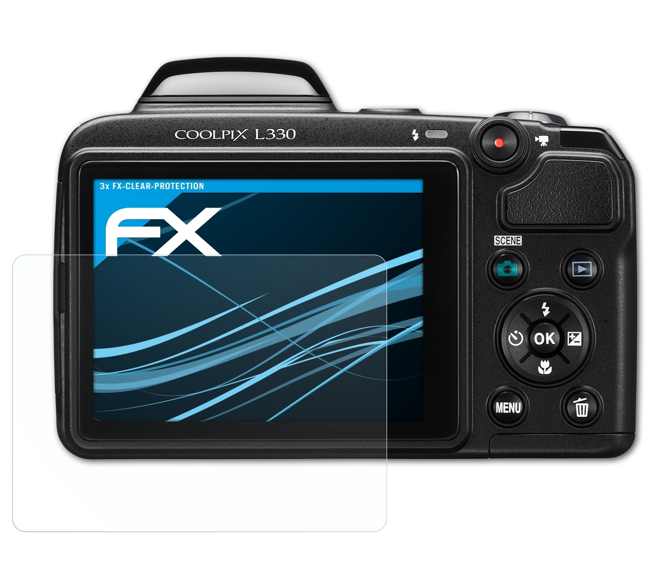 ATFOLIX 3x FX-Clear Displayschutz(für Nikon L330) Coolpix