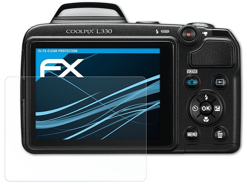ATFOLIX 3x Coolpix FX-Clear L330) Displayschutz(für Nikon