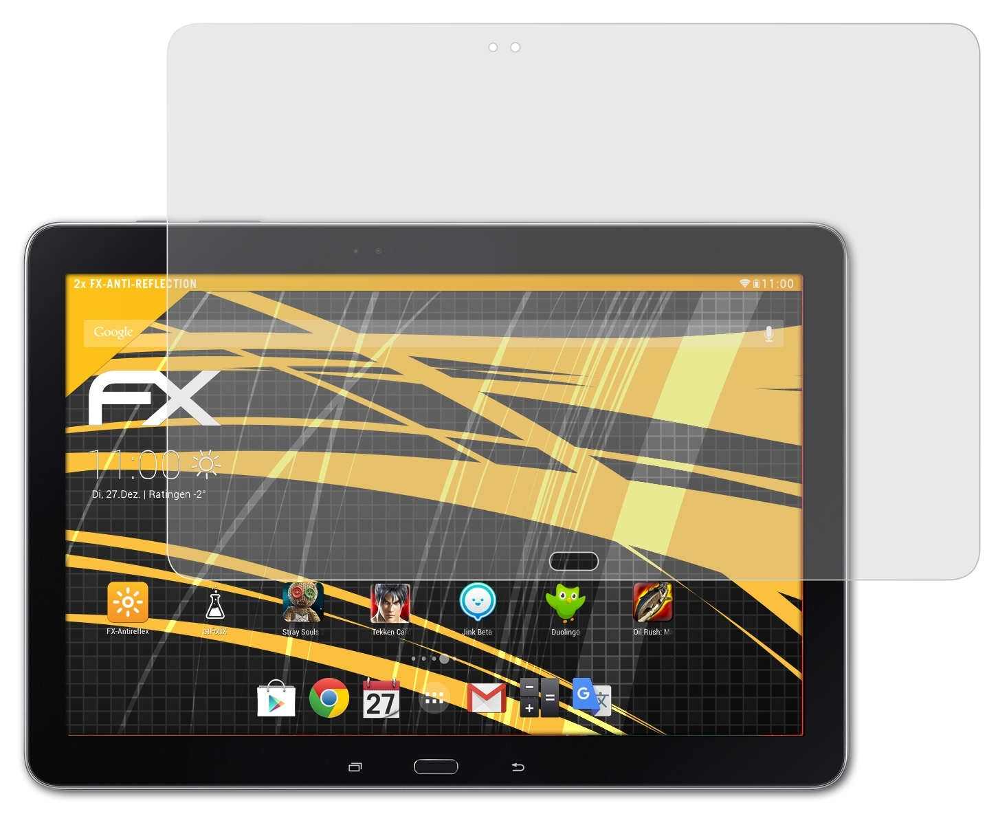 ATFOLIX 2x FX-Antireflex (LTE Samsung Pro Wi-Fi)) 12.2 Displayschutz(für Note & Galaxy
