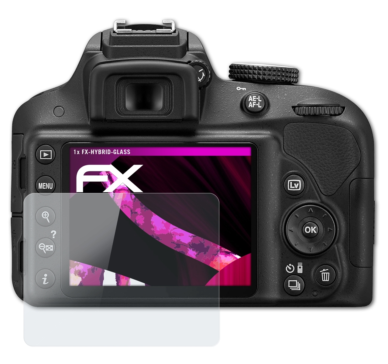 D3300) FX-Hybrid-Glass ATFOLIX Nikon Schutzglas(für