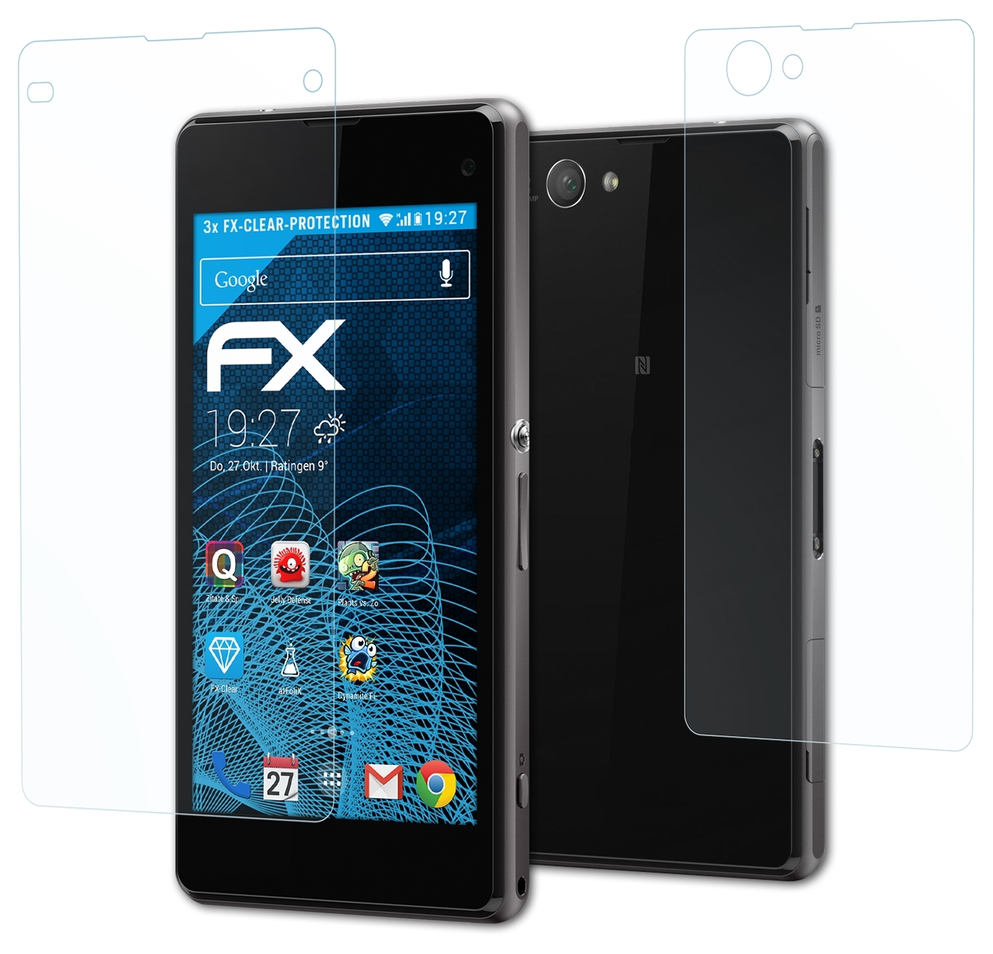 ATFOLIX 3x FX-Clear Displayschutz(für Compact) Xperia Z1 Sony