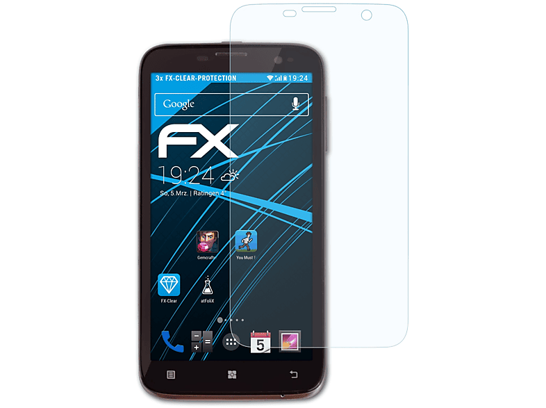 ATFOLIX 3x FX-Clear Displayschutz(für Lenovo A850)