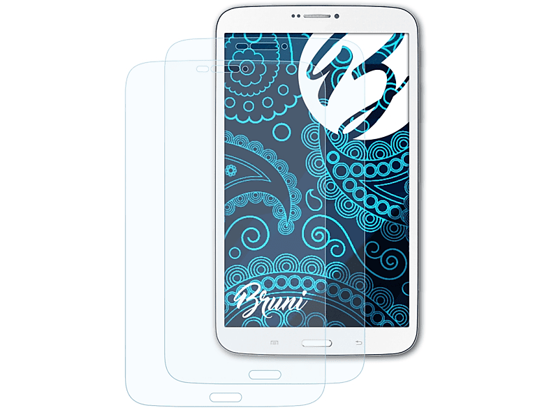 BRUNI 2x Basics-Clear Schutzfolie(für Samsung Galaxy Tab 3 8.0 (3G SM-T3110 & LTE SM-T3150))