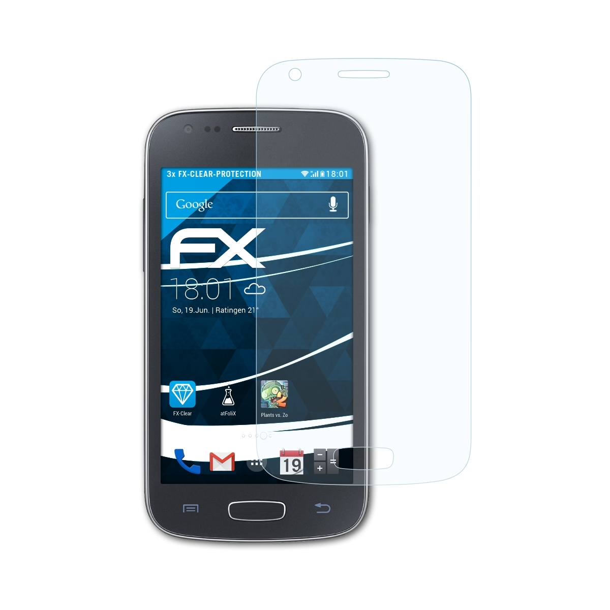 Samsung ATFOLIX Ace Galaxy 3x 3) Displayschutz(für FX-Clear