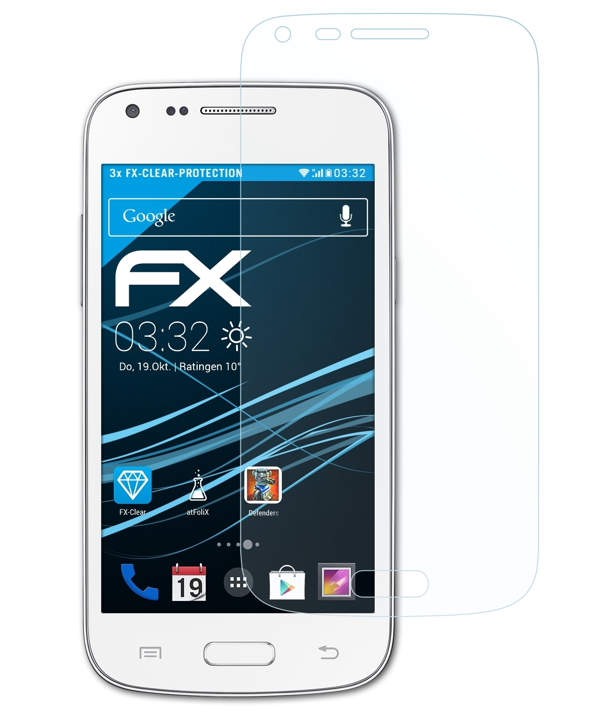 Core 3x G3500) FX-Clear ATFOLIX Samsung Galaxy Plus Displayschutz(für