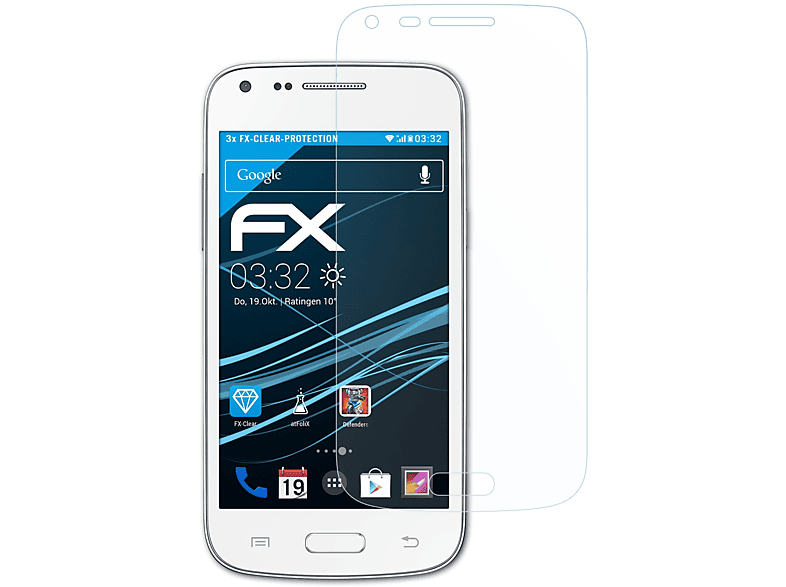 3x Displayschutz(für Core Samsung G3500) ATFOLIX Galaxy Plus FX-Clear