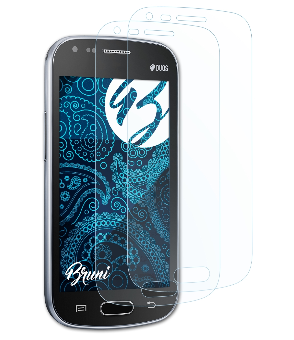BRUNI 2x Basics-Clear 2) Samsung S Galaxy Schutzfolie(für Duos