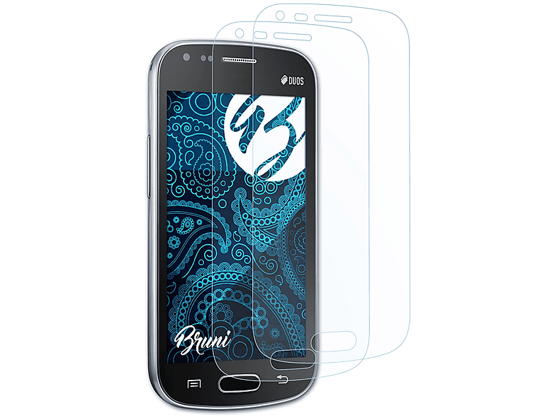 BRUNI 2x Basics-Clear 2) Samsung S Galaxy Schutzfolie(für Duos