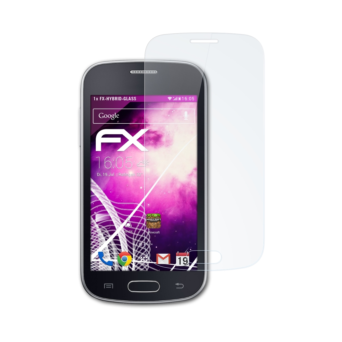 ATFOLIX FX-Hybrid-Glass Schutzglas(für Galaxy Lite Samsung Trend (GT-S7390))