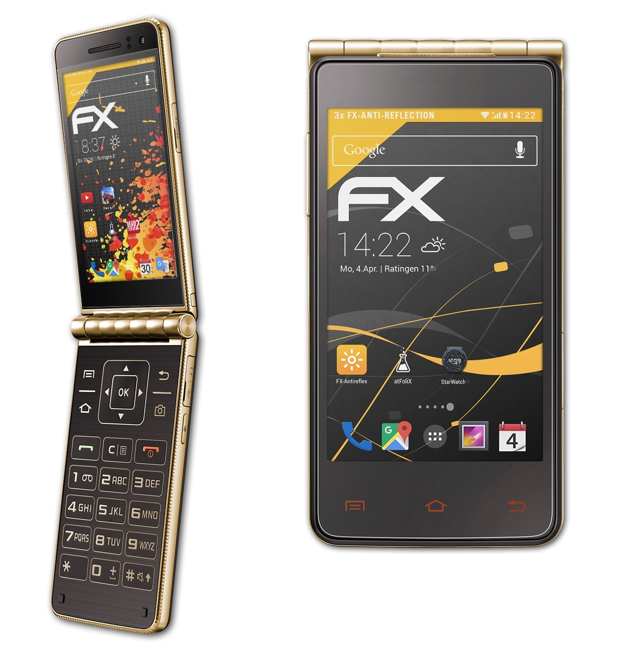 ATFOLIX 3x FX-Antireflex Displayschutz(für Galaxy Golden (GT-i9230)) Samsung