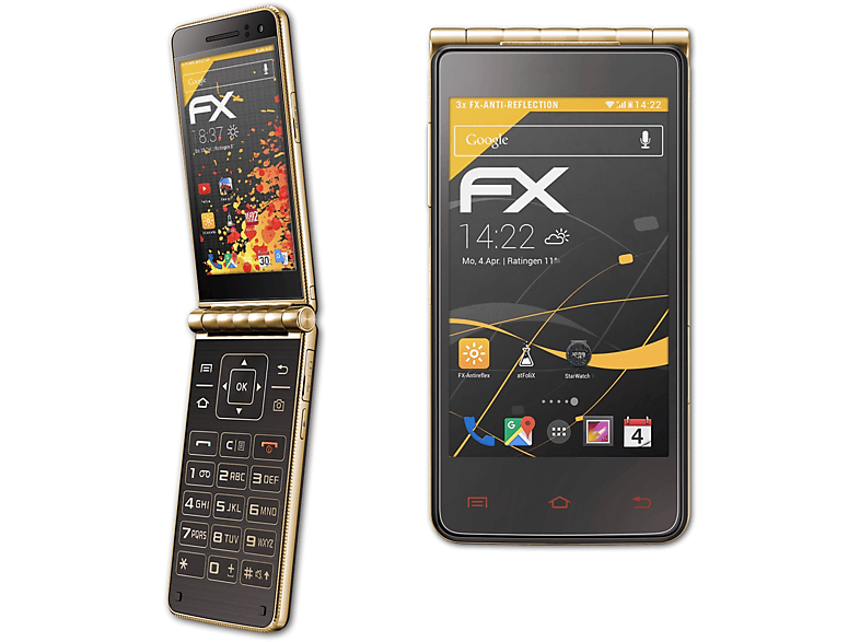 3x Galaxy Displayschutz(für Golden Samsung FX-Antireflex ATFOLIX (GT-i9230))