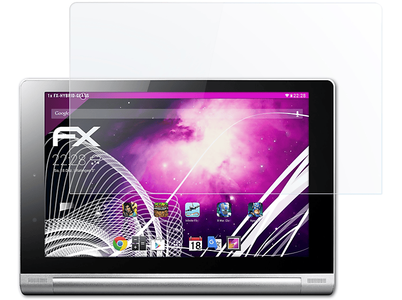 ATFOLIX FX-Hybrid-Glass Schutzglas(für Lenovo Yoga Tablet 10 HD+)