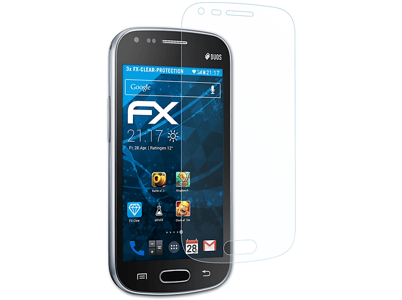 Samsung FX-Clear 3x Duos Displayschutz(für 2) S ATFOLIX Galaxy