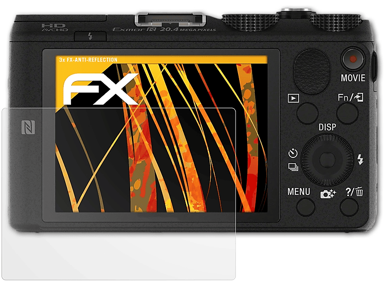 3x ATFOLIX FX-Antireflex Displayschutz(für DSC-HX60) Sony