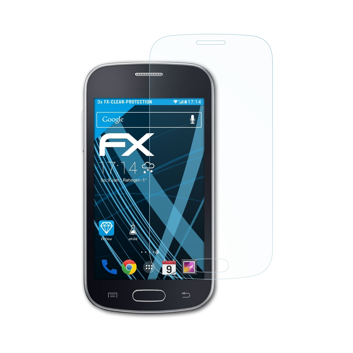 FX-Clear Trend ATFOLIX Displayschutz(für 3x (GT-S7390)) Galaxy Samsung Lite