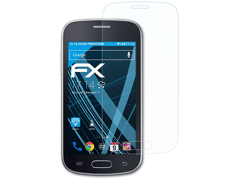 ATFOLIX 3x FX-Clear Displayschutz(für Samsung Galaxy Trend Lite (GT-S7390))