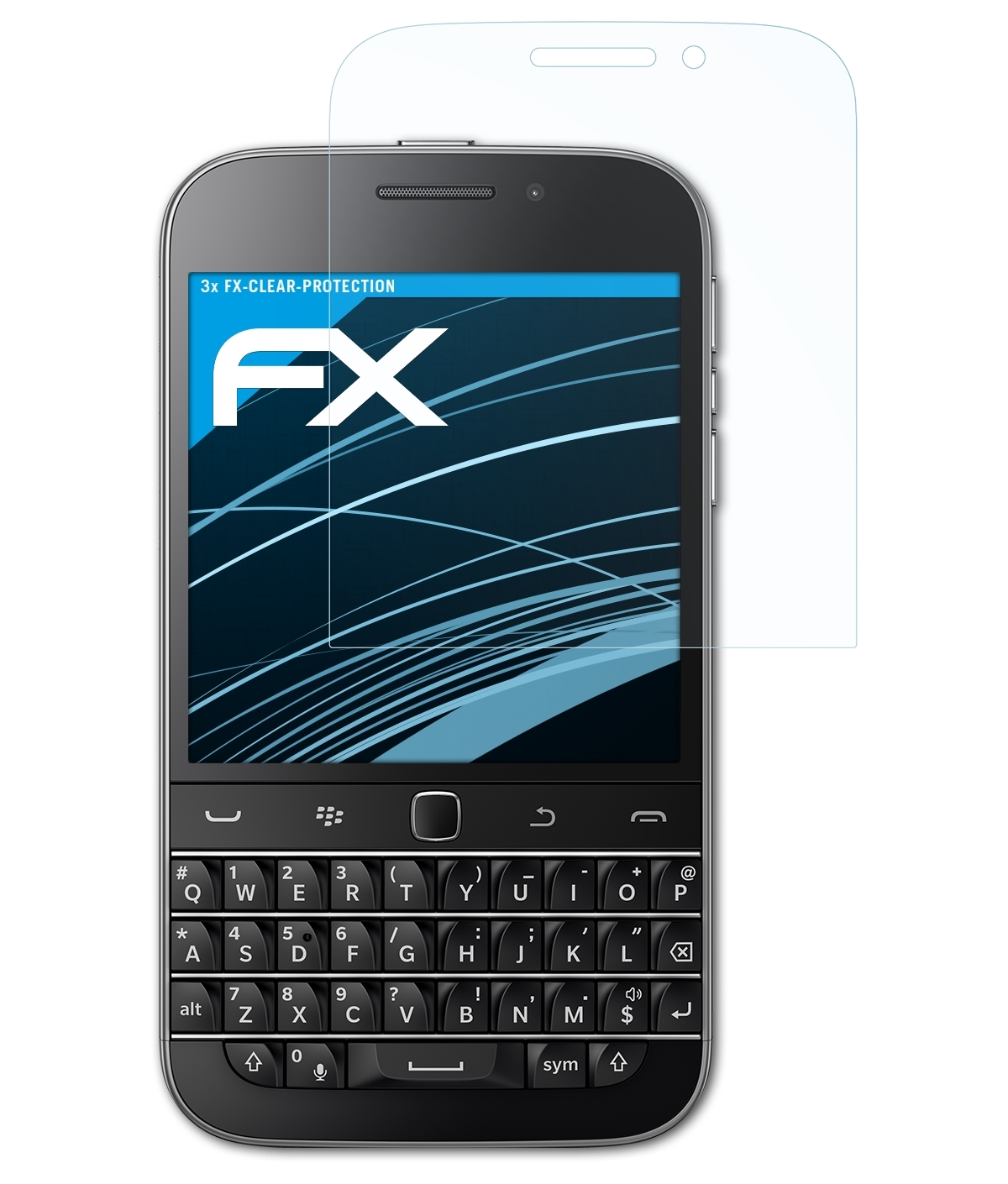 (Q20)) ATFOLIX FX-Clear Blackberry Displayschutz(für Classic 3x