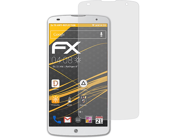ATFOLIX 3x FX-Antireflex Displayschutz(für LG G Pro 2)