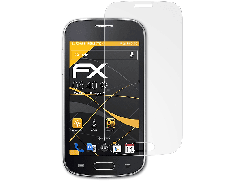 ATFOLIX 3x FX-Antireflex Displayschutz(für Samsung Galaxy Trend Lite (GT-S7390))