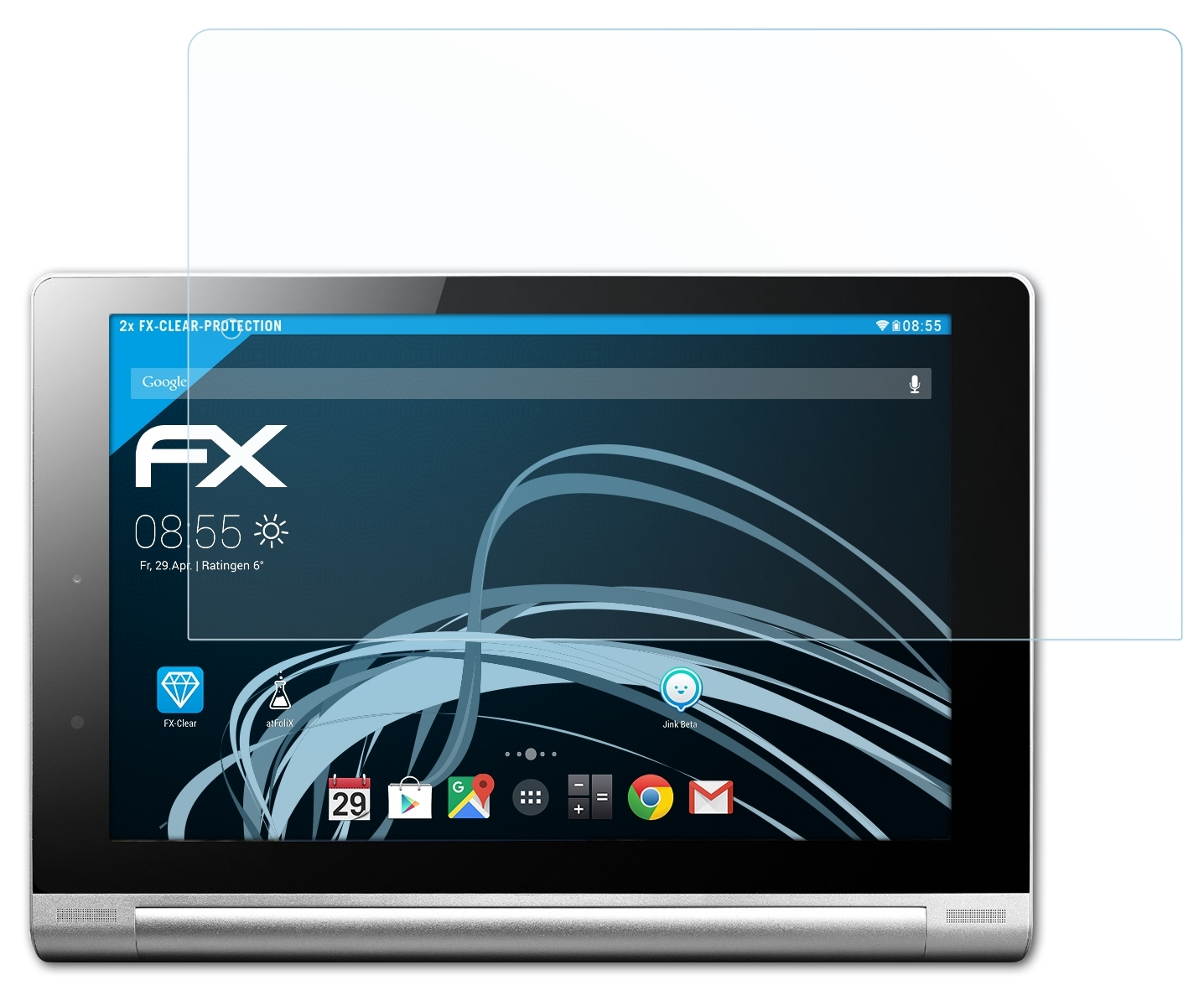 Yoga Tablet Displayschutz(für Lenovo HD+) 10 2x ATFOLIX FX-Clear
