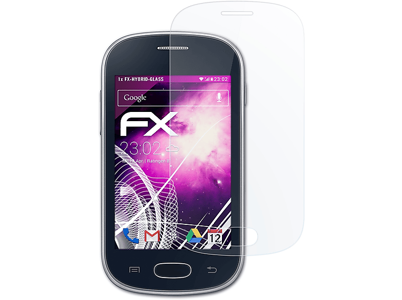 ATFOLIX FX-Hybrid-Glass Schutzglas(für Samsung Galaxy Fame Lite (GT-S6790N))