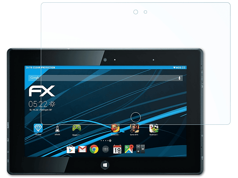 ATFOLIX 2x FX-Clear Displayschutz(für Fujitsu Stylistic Q572)