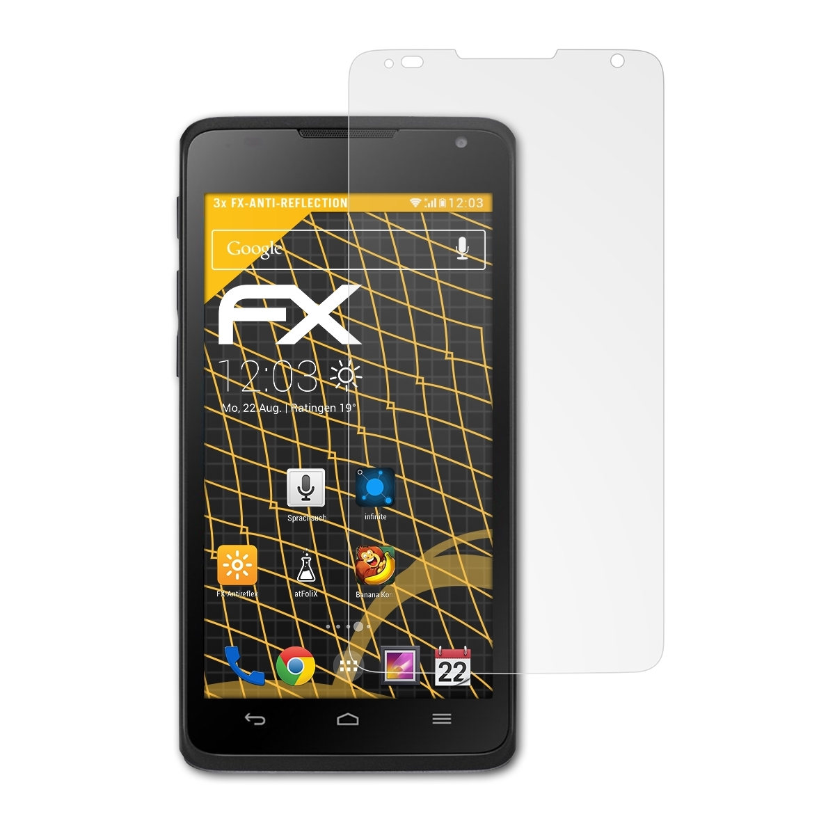 ATFOLIX 3x FX-Antireflex Displayschutz(für Y530) Huawei Ascend