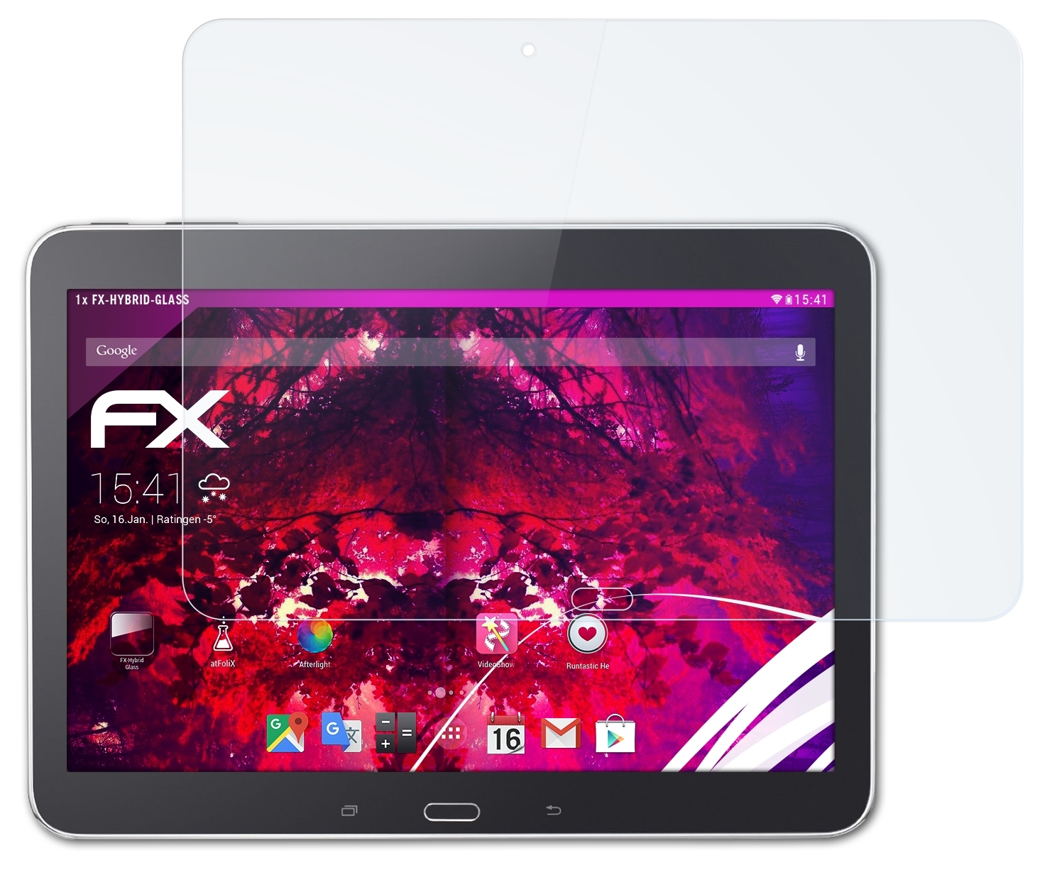 ATFOLIX FX-Hybrid-Glass Schutzglas(für Samsung Galaxy & LTE)) (WiFi, Tab 4 10.1 3G