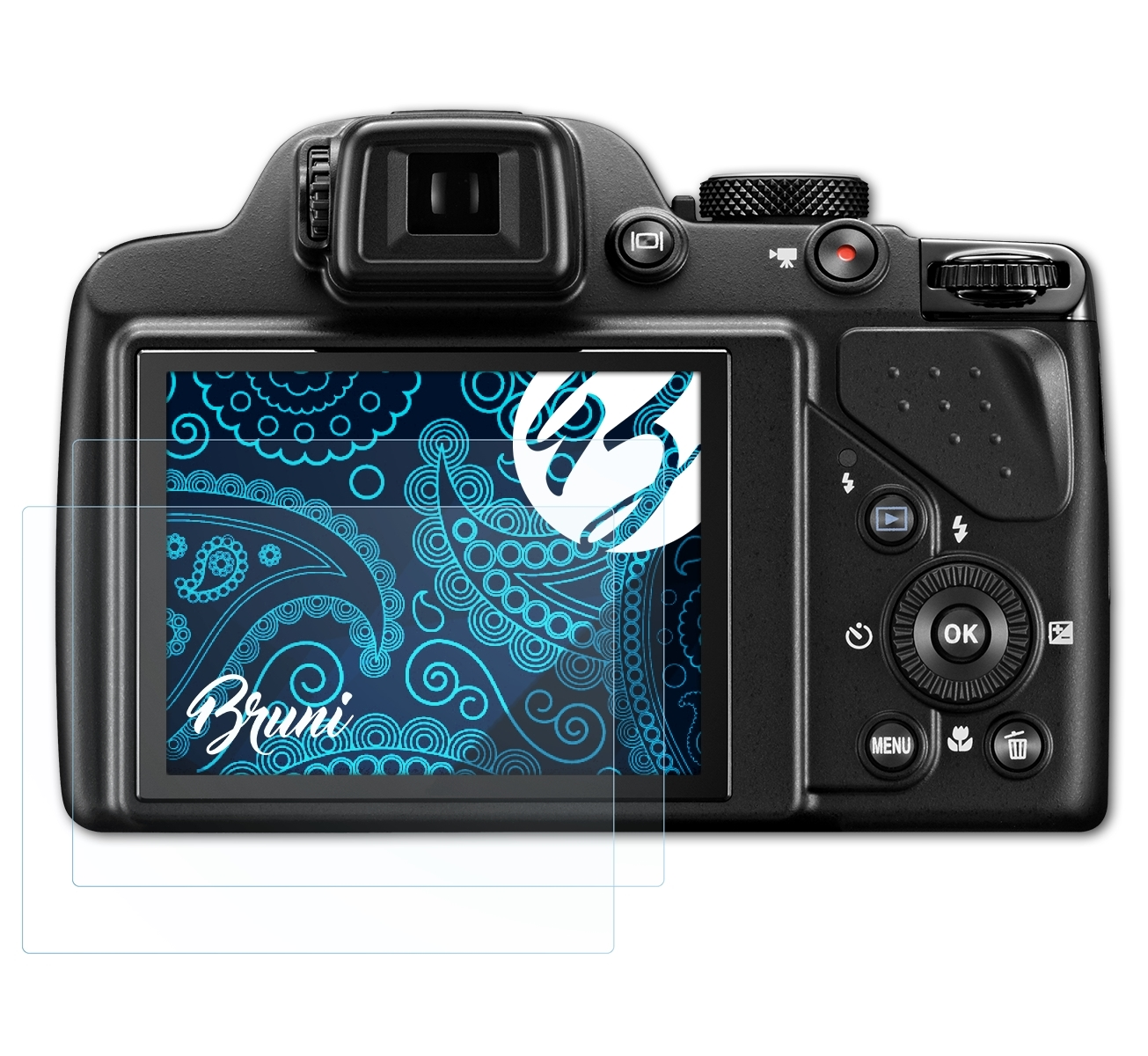 BRUNI 2x Basics-Clear P530) Schutzfolie(für Nikon Coolpix