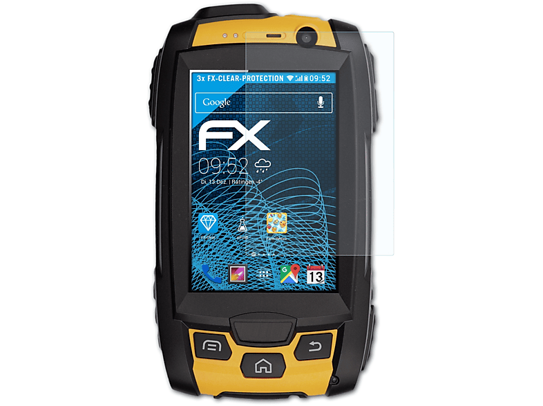 3x ATFOLIX FX-Clear Displayschutz(für RugGear RG500)