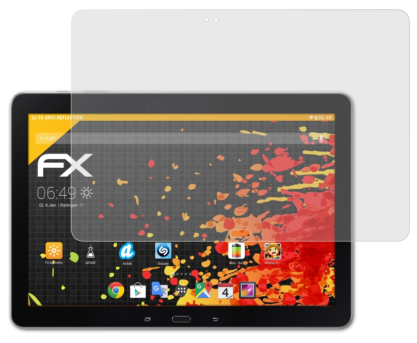 12.2 FX-Antireflex Samsung TabPro (SM-T900)) Displayschutz(für ATFOLIX 2x Wi-Fi Galaxy