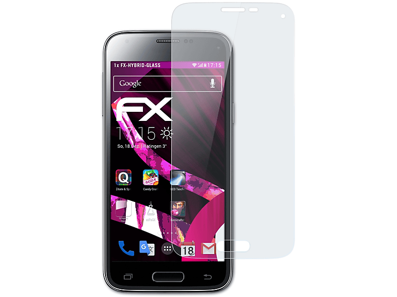 ATFOLIX FX-Hybrid-Glass Schutzglas(für Samsung Galaxy S5 mini)
