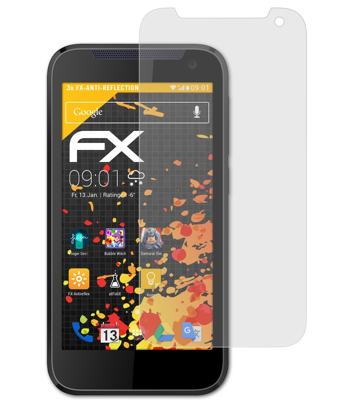 ATFOLIX 3x FX-Antireflex Displayschutz(für HTC Desire 310)