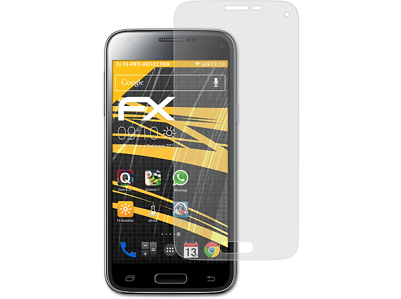 ATFOLIX 3x FX-Antireflex Displayschutz(für Samsung Galaxy S5 mini)