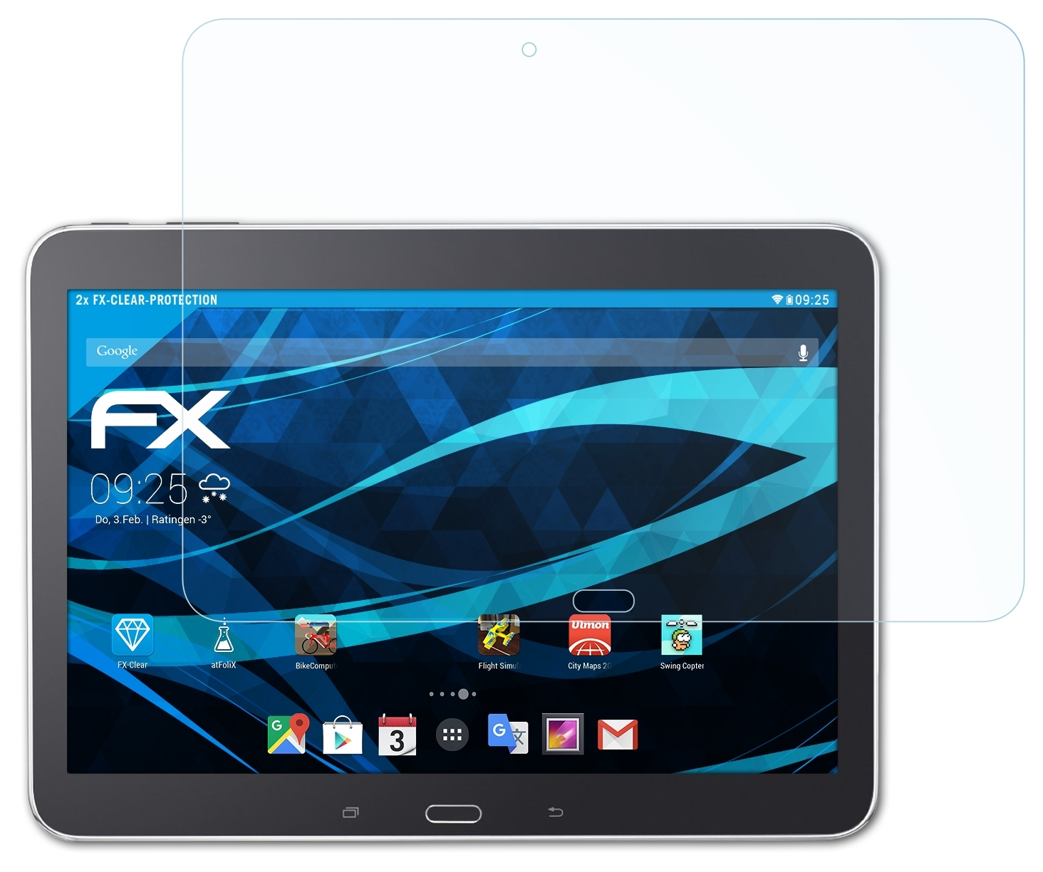 4 FX-Clear ATFOLIX (WiFi, LTE)) & Samsung 3G Galaxy 10.1 Tab Displayschutz(für 2x