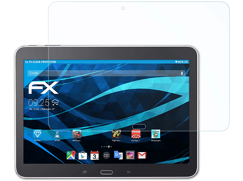 ATFOLIX 2x FX-Clear & 10.1 4 3G Galaxy Samsung (WiFi, LTE)) Displayschutz(für Tab