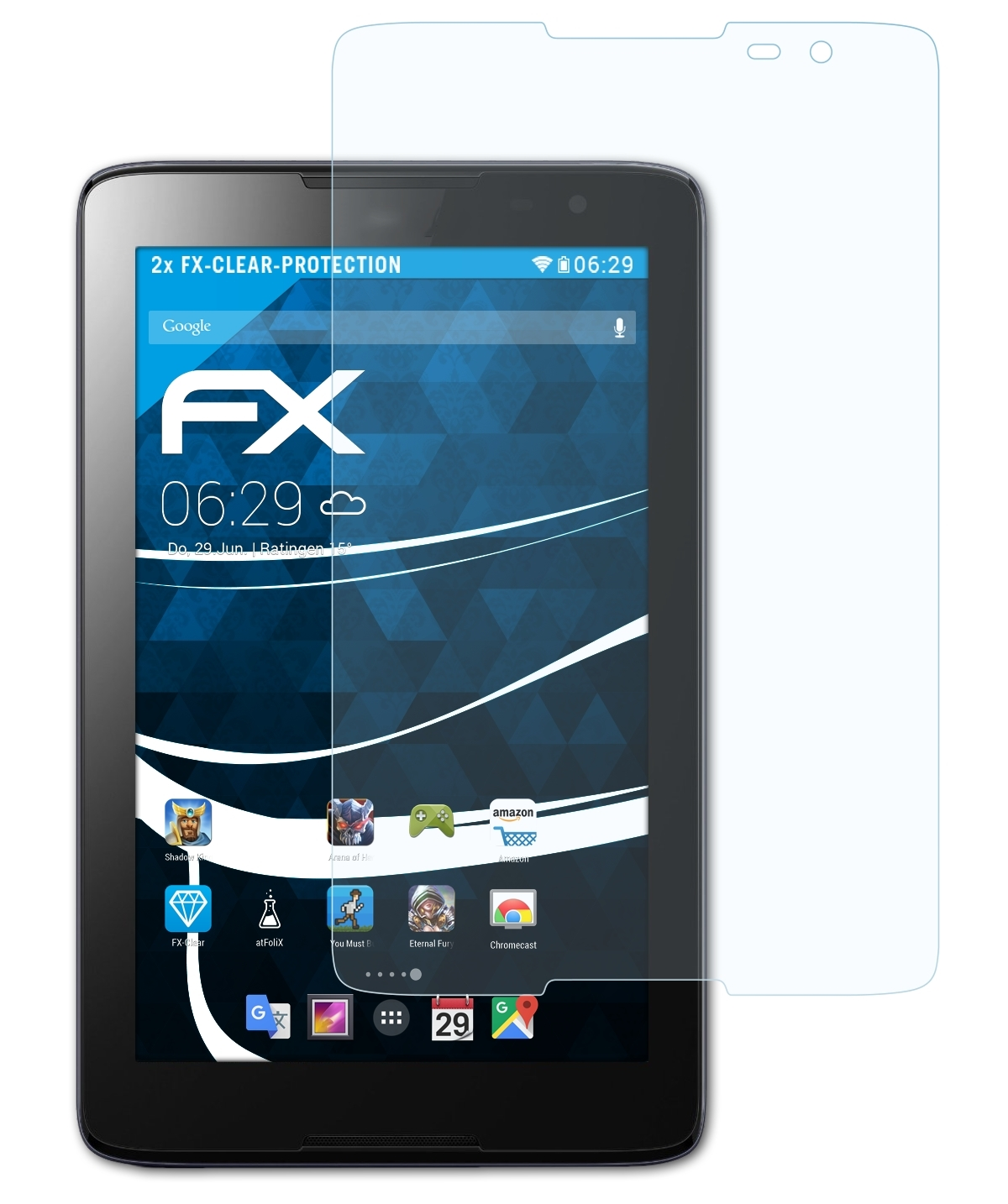 ATFOLIX 2x FX-Clear Displayschutz(für Lenovo A8-50) IdeaTab